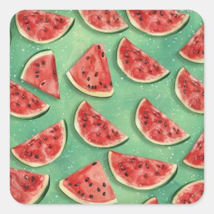 Watermelon Kids Birthday Party Square Sticker