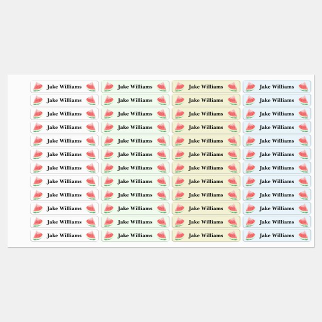 Watermelon Kids' Name Clothing School Labels (Sheet)