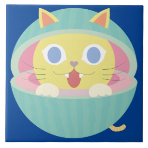 watermelon kitty ceramic tile