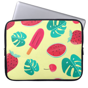 Watermelon leaves strawberry laptop sleeve