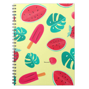 Watermelon leaves strawberry notebook