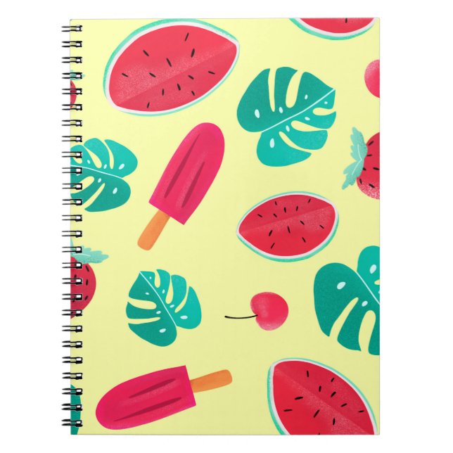 Watermelon leaves strawberry notebook (Front)