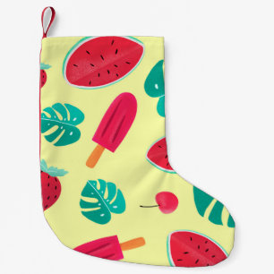 Watermelon leaves strawberry small christmas stocking