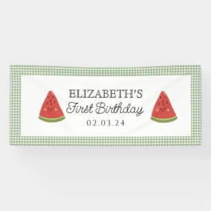 Watermelon Little Sweet Melon Birthday Banner