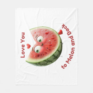 Watermelon Love: Sweet & Juicy Heart Fleece Blanket