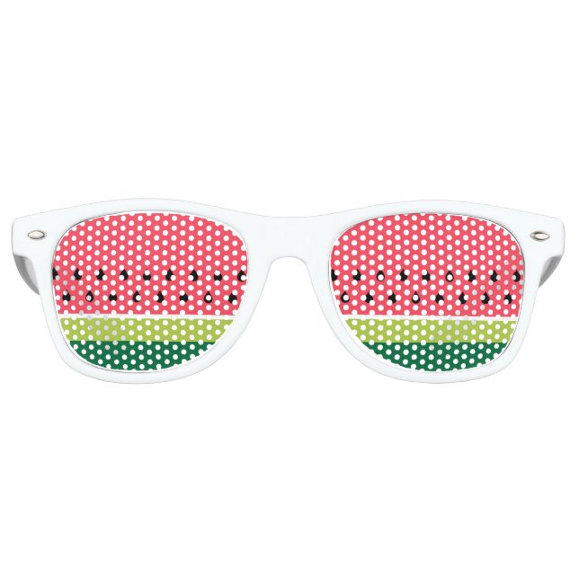 Watermelon Melon Stripes Summer Beach Retro Sunglasses (Front)