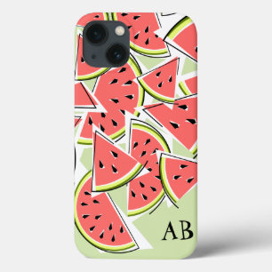 Watermelon 'Monogram' green iPad case vertical
