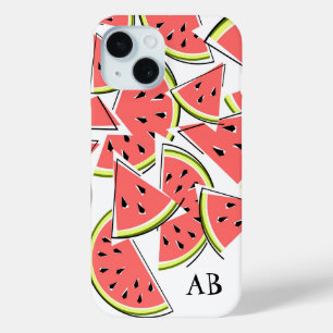 Watermelon 'Monogram' iPhone case vertical