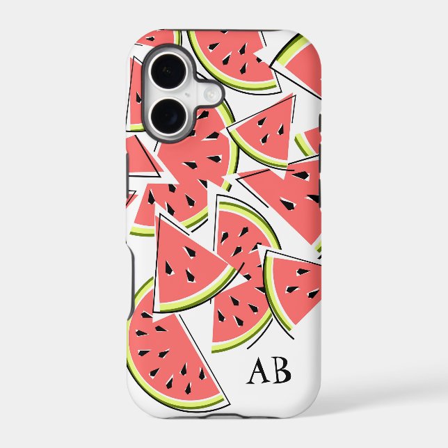 Watermelon 'Monogram' iPhone case vertical (Back)