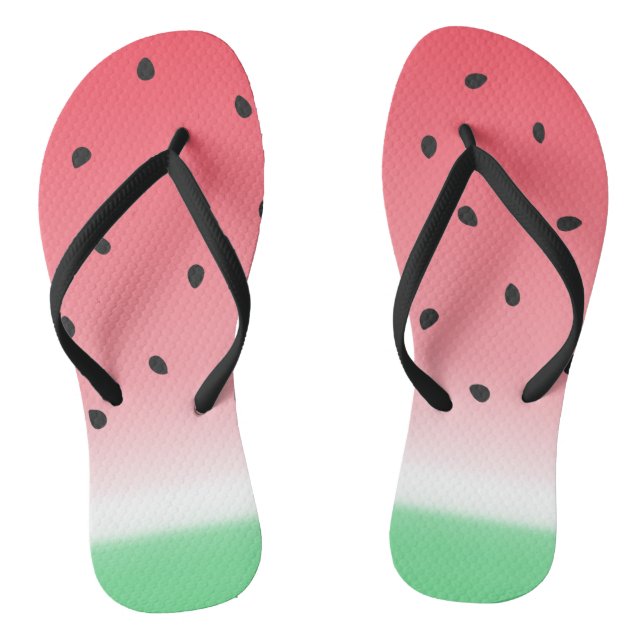 Watermelon Ombre Stripes Thongs (Footbed)
