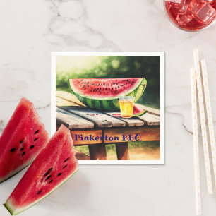 Watermelon On A Picnic Table Napkin