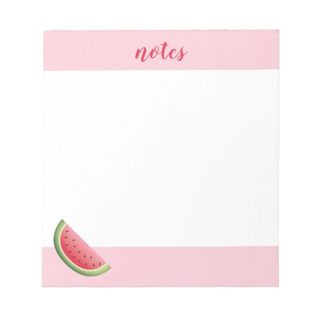 Watermelon On Pink & Personalised Title Or Name Notepad (Front)