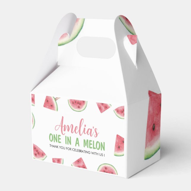 Watermelon One In A Melon Birthday Party Favour Bo Favour Box (Front Side)