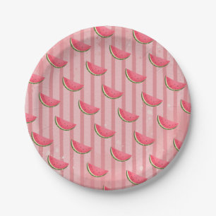 Watermelon One in a Melon Birthday Party Paper Pla Plate
