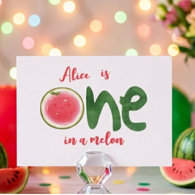 Watermelon one in a melon first Birthday Invitation (Creator Uploaded)