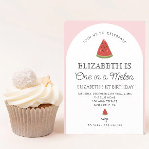 Watermelon One in a Melon First Birthday Invitation