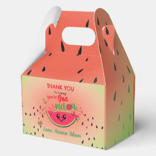 Watermelon One in a Melon Girl's First Birthday   Favour Box