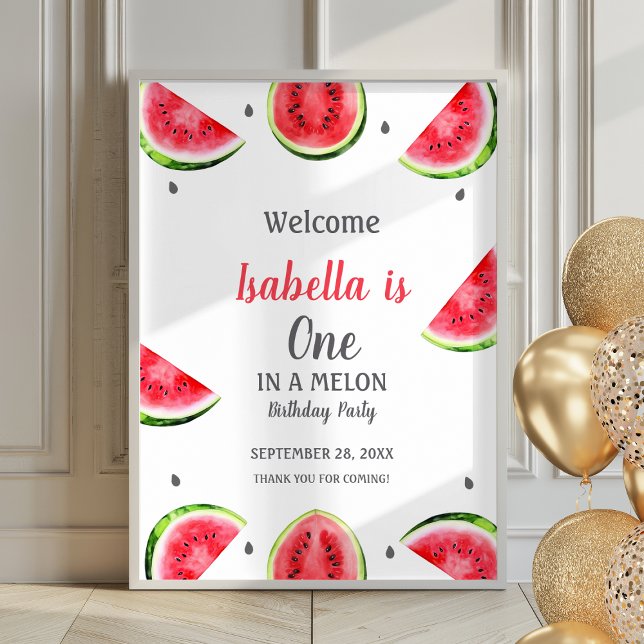 Watermelon One In A Melon Poster Welcome Sign (Creator Uploaded)