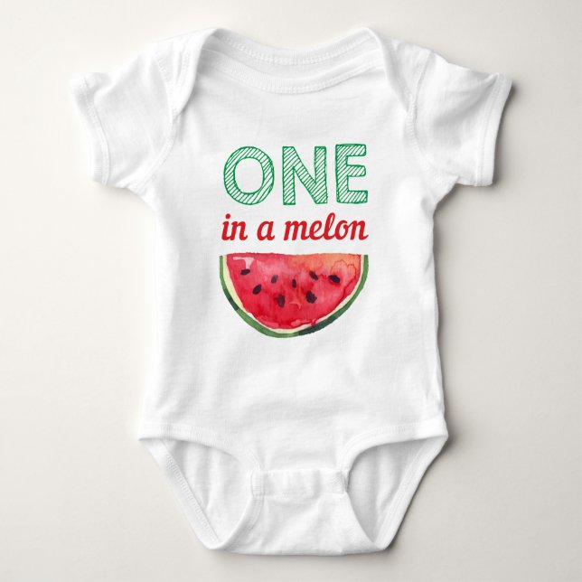 Watermelon One in Melon Cute Girl Boy Summer Baby Baby Bodysuit (Front)