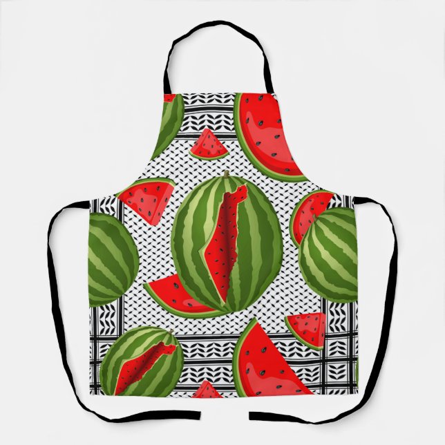 Watermelon Palestine Map Slice Apron (Front)