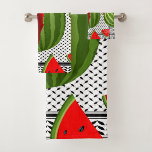 Watermelon Palestine Map Slice Bath Towel Set