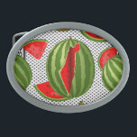 Watermelon Palestine Map Slice Belt Buckle<br><div class="desc">The watermelon is a symbol of Palestinians' public expression in protests and artworks,  representing the struggle against the Israeli occupation of the Palestinian territories. Original Vector Illustration Copyright BluedarkArt.</div>