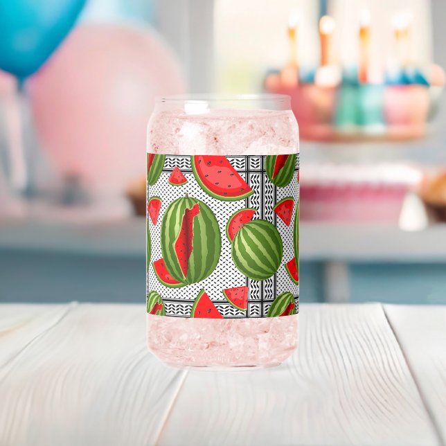 Watermelon Palestine Map Slice Can Glass (Insitu (Baby Shower))
