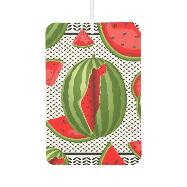Watermelon Palestine Map Slice Car Air Freshener (Front)