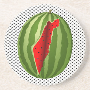 Watermelon Palestine Map Slice Coaster