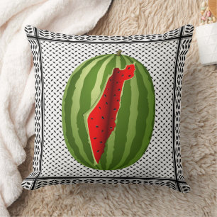 Watermelon Palestine Map Slice Cushion