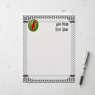 Watermelon Palestine Map Slice Custom Letterhead