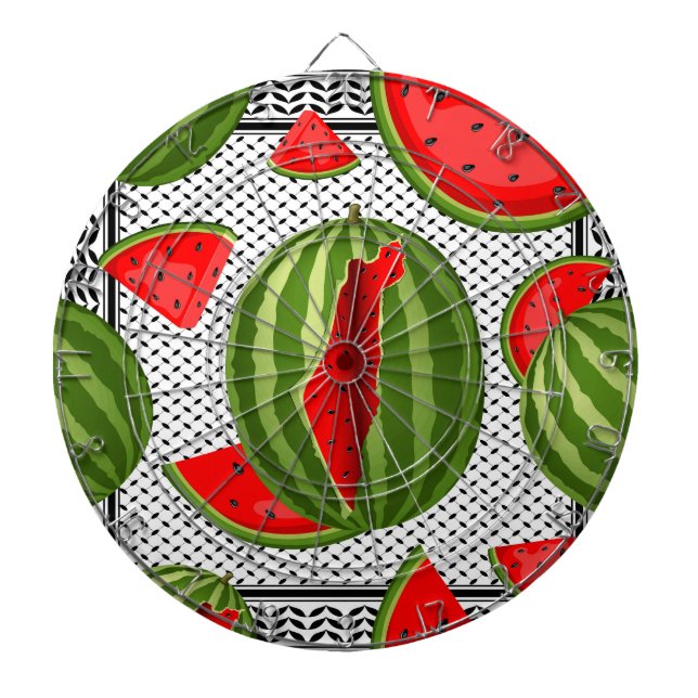 Watermelon Palestine Map Slice Dartboard (Front)