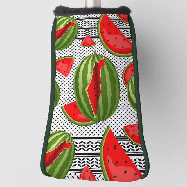 Watermelon Palestine Map Slice Golf Head Cover (Rotate 90)