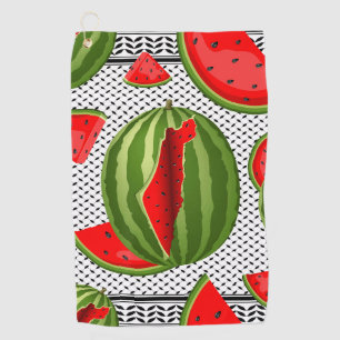 Watermelon Palestine Map Slice Golf Towel