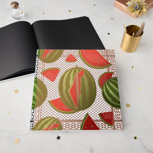 Watermelon Palestine Map Slice Guest Book (Front Open)