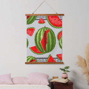 Watermelon Palestine Map Slice Hanging Tapestry