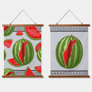 Watermelon Palestine Map Slice Hanging Tapestry