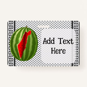 Watermelon Palestine Map Slice ID Badge