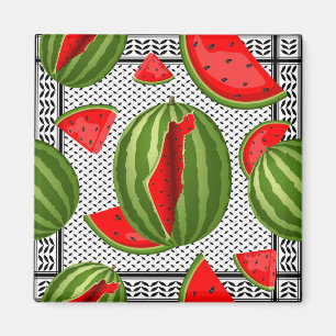 Watermelon Palestine Map Slice Magnet