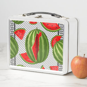 Watermelon Palestine Map Slice Metal Lunch Box