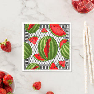 Watermelon Palestine Map Slice Napkin