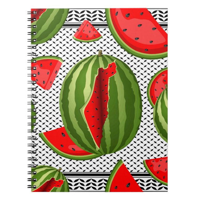 Watermelon Palestine Map Slice Notebook (Front)