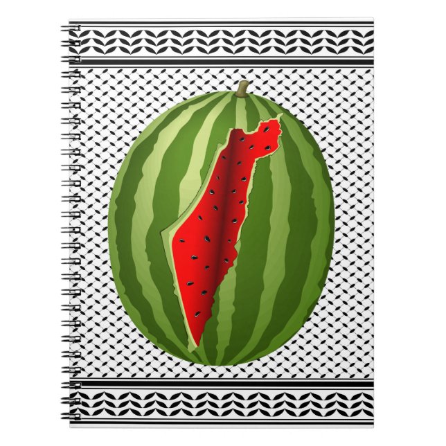 Watermelon Palestine Map Slice Notebook (Front)