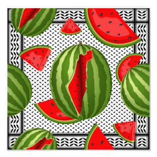 Watermelon Palestine Map Slice Photo Print