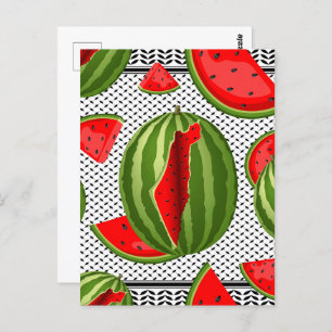 Watermelon Palestine Map Slice Postcard