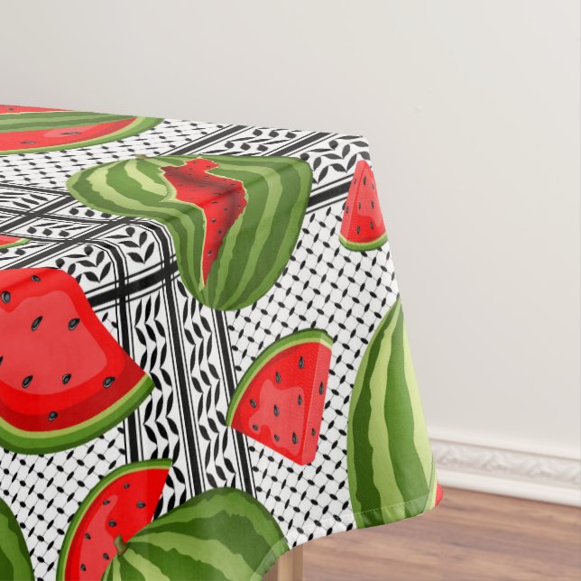 Watermelon Palestine Map Slice Tablecloth (In Situ)