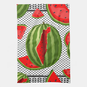 Watermelon Palestine Map Slice Tea Towel