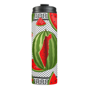 Watermelon Palestine Map Slice Thermal Tumbler