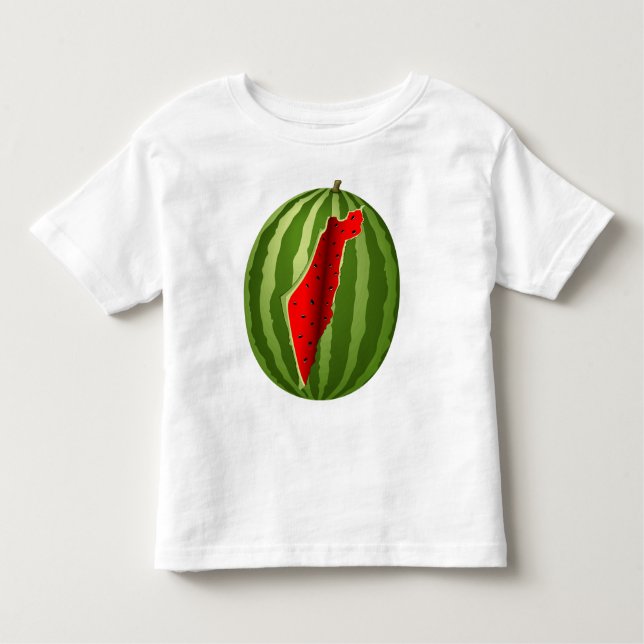 Watermelon Palestine Map Slice Toddler T-Shirt (Front)