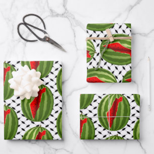 Watermelon Palestine Map Slice Wrapping Paper Sheet